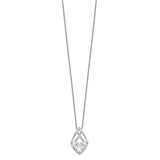 CZ Wrapped Around My Heart 18in Necklace Charm Pendant in Real 925 Sterling Silver