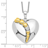 I Love You More Each Day Heart 18 inch Necklace with Poem Card Charm Pendant in Real 925 Sterling Silver