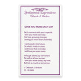 I Love You More Each Day Heart 18 inch Necklace with Poem Card Charm Pendant in Real 925 Sterling Silver