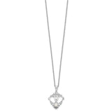 Antiqued Two Hearts One Love 18in Heart Necklace Charm Pendant in Real 925 Sterling Silver