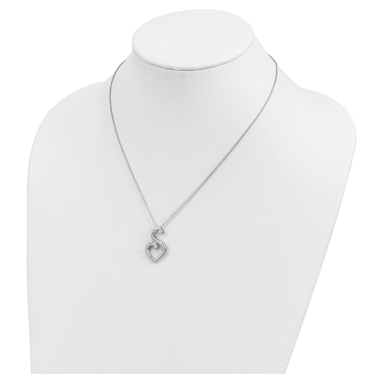 CZ Journey of Friendship 18in Necklace Charm Pendant in Real 925 Sterling Silver