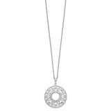 Polished Family Heart Strings 18in Necklace Charm Pendant in Real 925 Sterling Silver