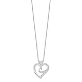 The Hugging Heart 18in Necklace Charm Pendant in Real 925 Sterling Silver