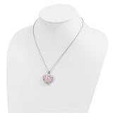Rose Quartz Generous Heart 18 inch Necklace with Poem Card Charm Pendant in Real 925 Sterling Silver