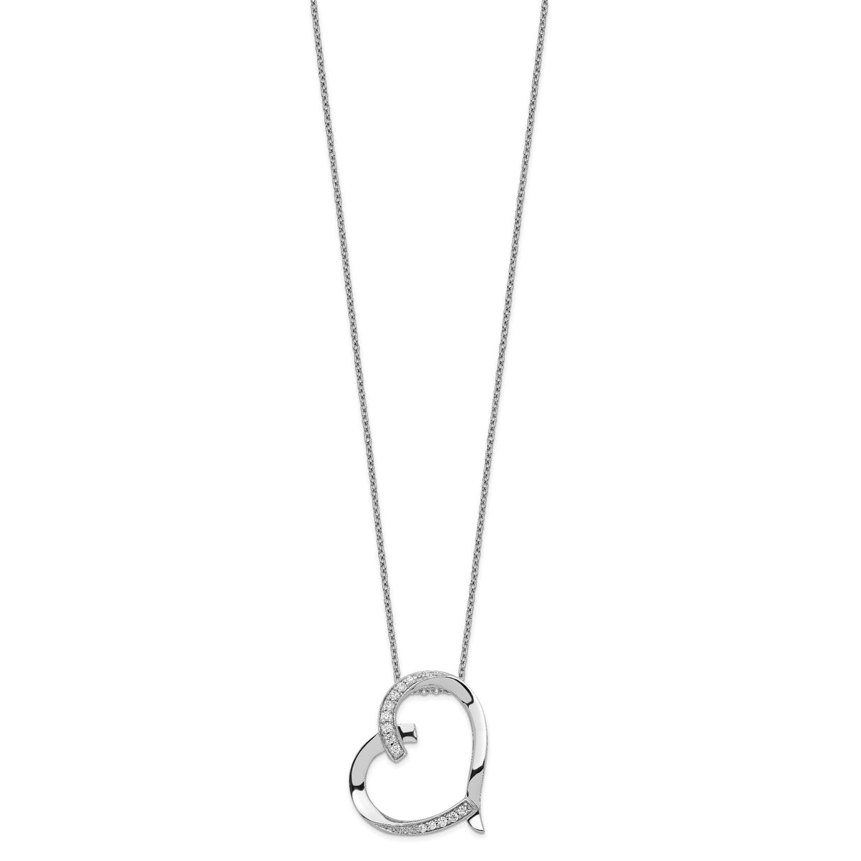 Antiqued CZ Love You Mom 18in Necklace Charm Pendant in Real 925 Sterling Silver
