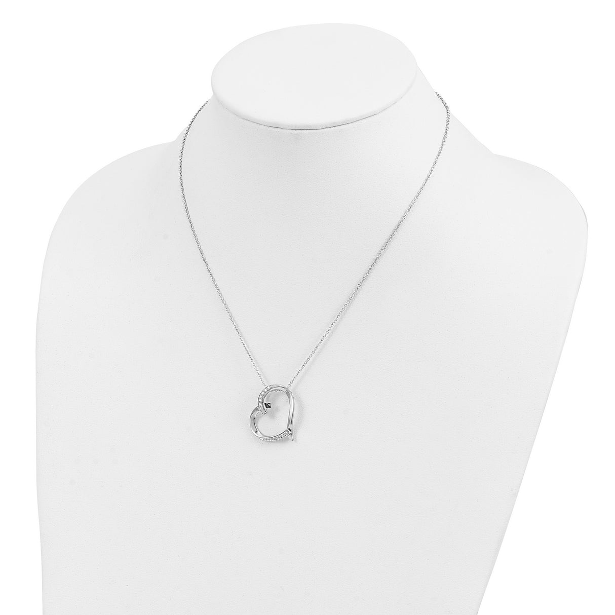 Antiqued CZ Love You Mom 18in Necklace Charm Pendant in Real 925 Sterling Silver