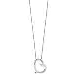 Antiqued CZ Love You Mom 18in Necklace Charm Pendant in Real 925 Sterling Silver
