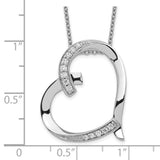 Antiqued CZ Love You Mom 18in Necklace Charm Pendant in Real 925 Sterling Silver