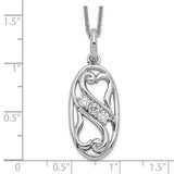CZ Best Friends Forever 18in Necklace Charm Pendant in Real 925 Sterling Silver
