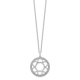 CZ Fullness Of Blessings 18in Necklace Charm Pendant in Real 925 Sterling Silver