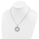 CZ Fullness Of Blessings 18in Necklace Charm Pendant in Real 925 Sterling Silver