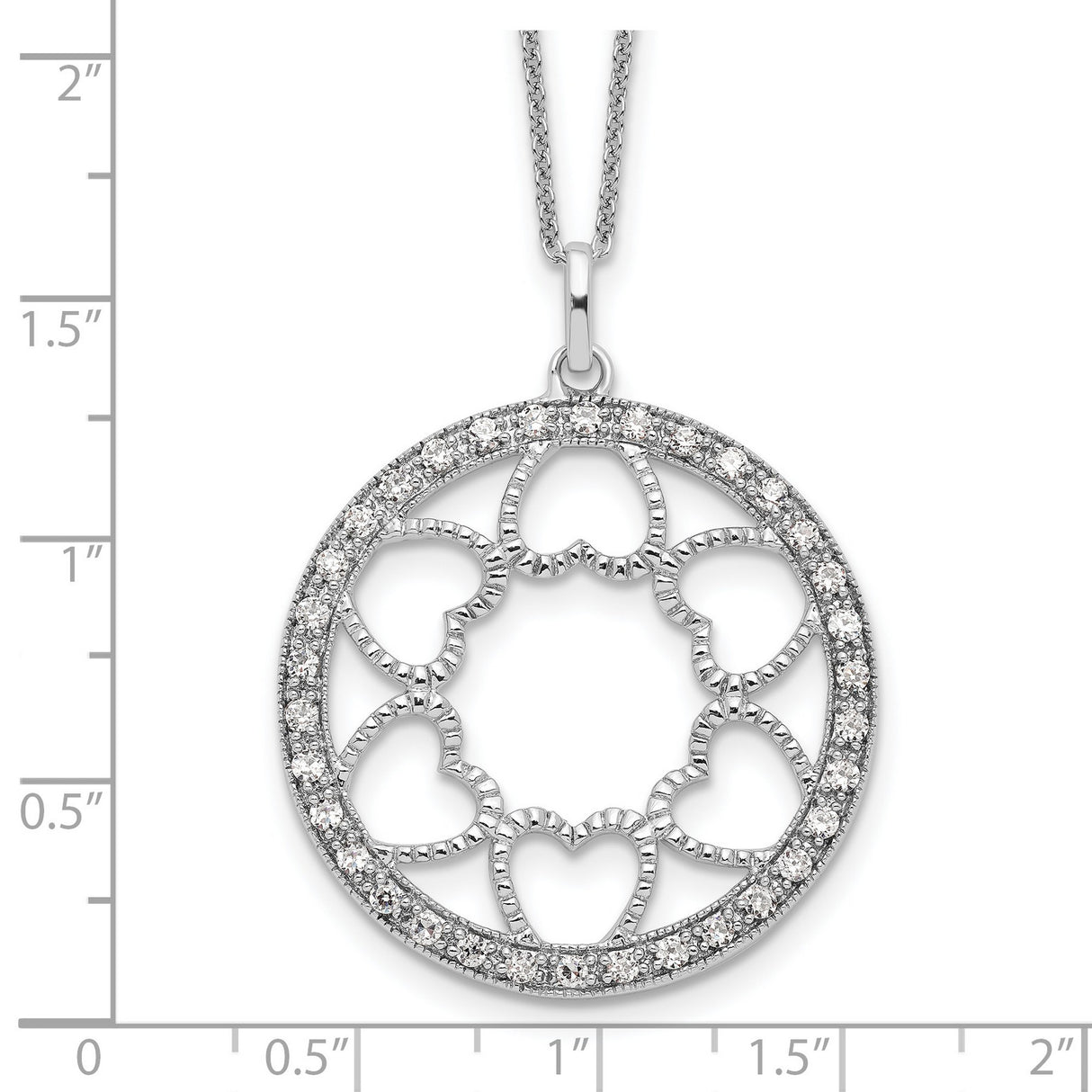 CZ Fullness Of Blessings 18in Necklace Charm Pendant in Real 925 Sterling Silver