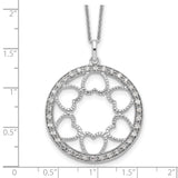 CZ Fullness Of Blessings 18in Necklace Charm Pendant in Real 925 Sterling Silver