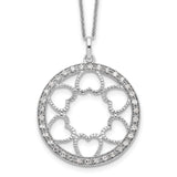 CZ Fullness Of Blessings 18in Necklace Charm Pendant in Real 925 Sterling Silver