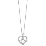 Interconnected CZ My Heart To Yours 18 inch Necklace with Poem Card Charm Pendant in Real 925 Sterling Silver