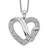 CZ Forever Grateful 18in Necklace Charm Pendant in Real 925 Sterling Silver