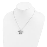 Antiqued CZ Angel of Courage 18in Necklace Charm Pendant in Real 925 Sterling Silver