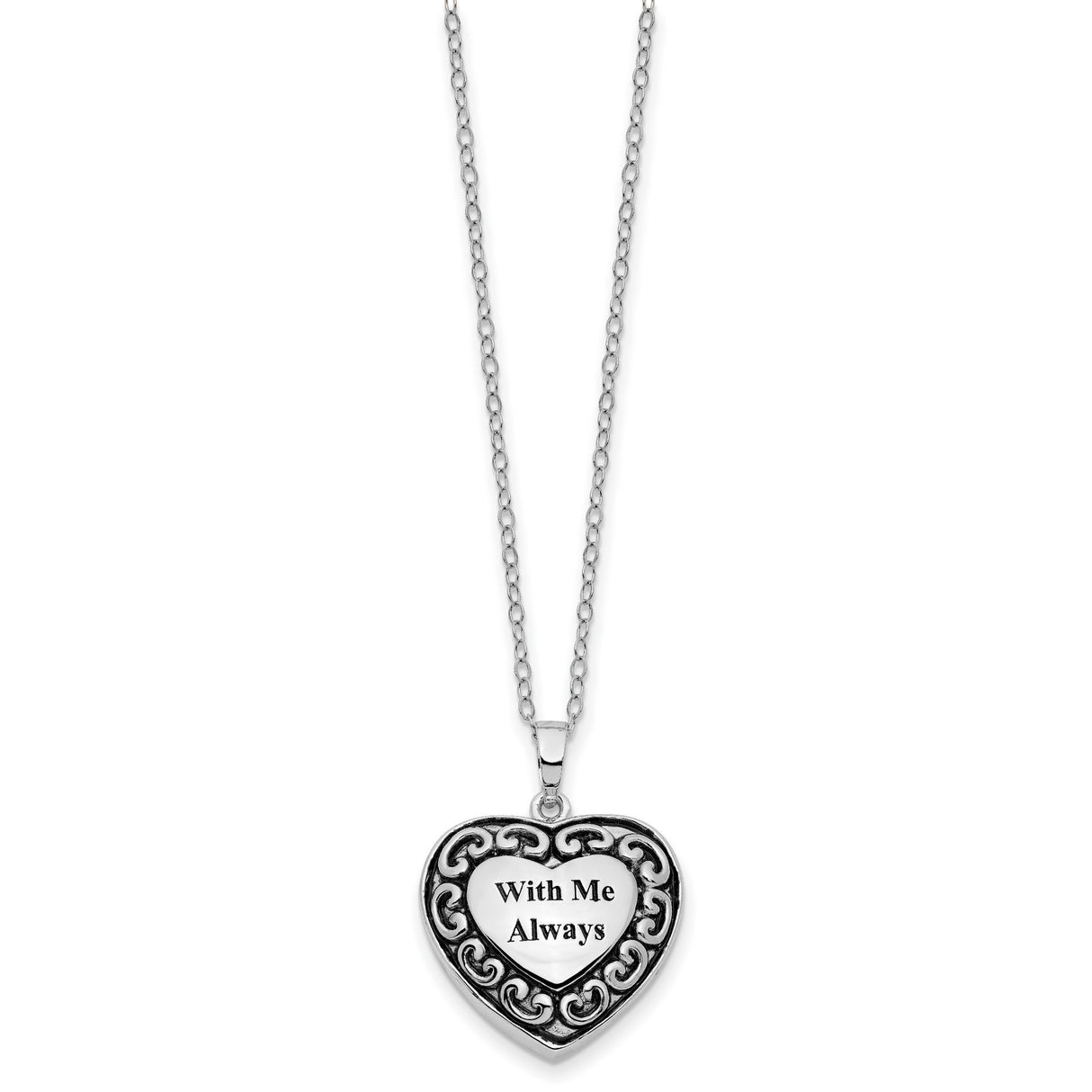 With Me Always Ash Holder 18 Inch Necklace Charm Pendant in Real 925 Sterling Silver