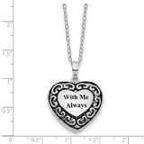 With Me Always Ash Holder 18 Inch Necklace Charm Pendant in Real 925 Sterling Silver