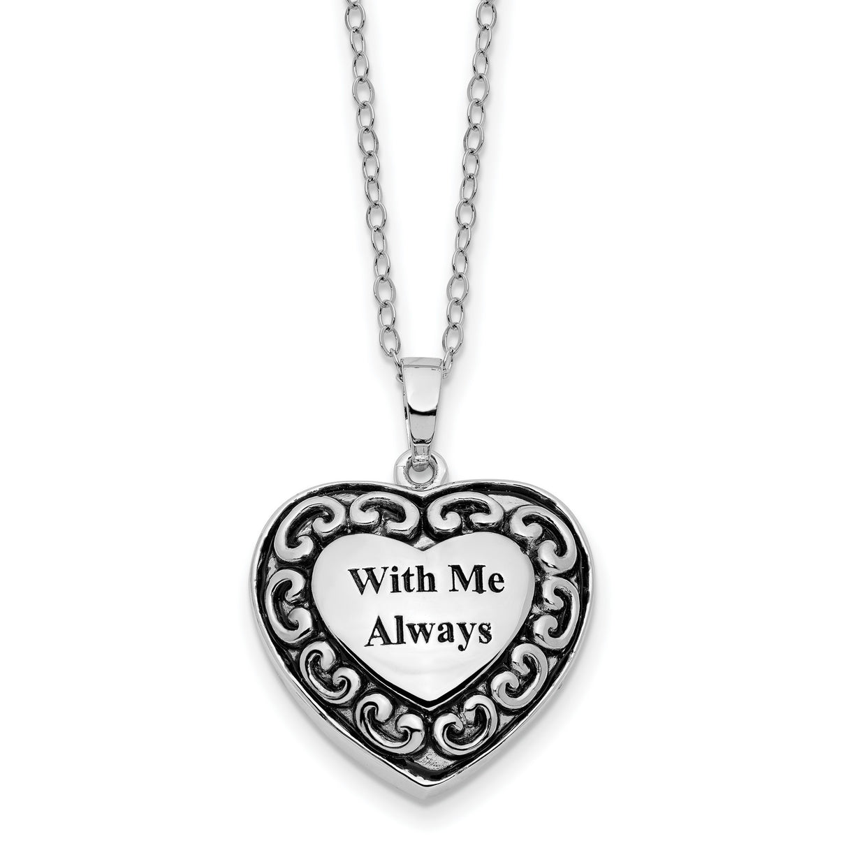 With Me Always Ash Holder 18 Inch Necklace Charm Pendant in Real 925 Sterling Silver