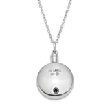 Round Paw Print Ash Holder Necklace Charm Pendant in Real 925 Sterling Silver