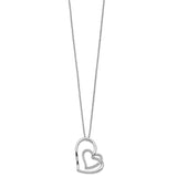 Thank You Grandma Words On Twin CZ Open Heart With Necklace Charm Pendant in Real 925 Sterling Silver