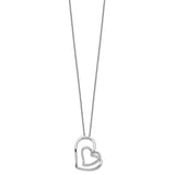 Antiqued CZ Thank You Mother 18in Hearts Necklace Charm Pendant in Real 925 Sterling Silver