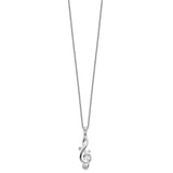 Love Note 18in Necklace Charm Pendant in Real 925 Sterling Silver