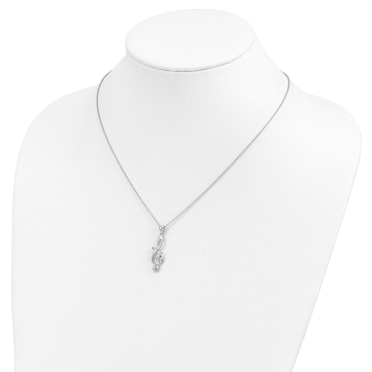 Love Note 18in Necklace Charm Pendant in Real 925 Sterling Silver