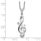 Love Note 18in Necklace Charm Pendant in Real 925 Sterling Silver