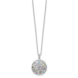 CZ Kaleidoscope Of Wishes 18in Necklace Charm Pendant in Real 925 Sterling Silver