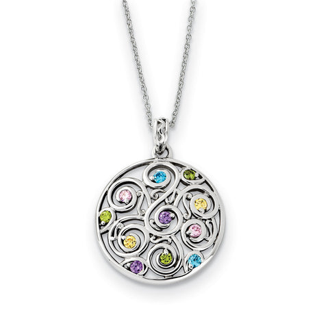 CZ Kaleidoscope Of Wishes 18in Necklace Charm Pendant in Real 925 Sterling Silver