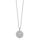 CZ Bliss 18in Necklace Charm Pendant in Real 925 Sterling Silver