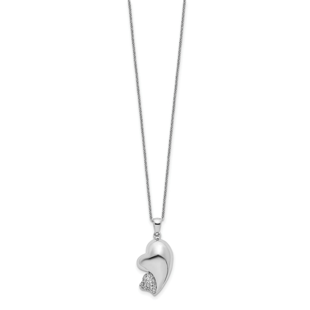 CZ My Beloved Friend 18in Necklace Charm Pendant in Real 925 Sterling Silver