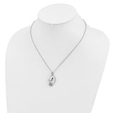 CZ My Beloved Friend 18in Necklace Charm Pendant in Real 925 Sterling Silver