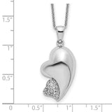CZ My Beloved Friend 18in Necklace Charm Pendant in Real 925 Sterling Silver