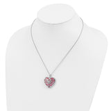 Simulated Cats Eye Heart Acceptance 18 Inch Necklace Charm Pendant in Real 925 Sterling Silver