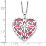 Simulated Cats Eye Heart Acceptance 18 Inch Necklace Charm Pendant in Real 925 Sterling Silver
