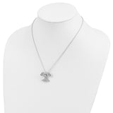 CZ Angel of Kindness 18in Angel Necklace Charm Pendant in Real 925 Sterling Silver