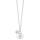Friends Are The Sunshine Of Life Words And Sun Necklace Charm Pendant in Real 925 Sterling Silver