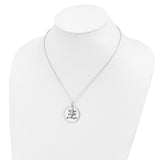 Antiqued CZ Always Kiss Me Goodnight 18in Necklace Charm Pendant in Real 925 Sterling Silver