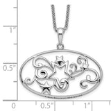 Antiqued I Believe In You 18in Star Necklace Charm Pendant in Real 925 Sterling Silver