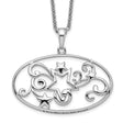 Antiqued I Believe In You 18in Star Necklace Charm Pendant in Real 925 Sterling Silver