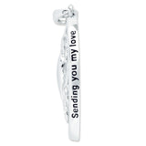 Antiqued Sending You My Love Heart 18 Inch Necklace Charm Pendant in Real 925 Sterling Silver