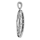 Antiqued Sending You My Love Heart 18 Inch Necklace Charm Pendant in Real 925 Sterling Silver