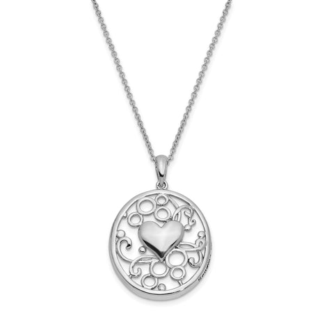 Antiqued Sending You My Love Heart 18 Inch Necklace Charm Pendant in Real 925 Sterling Silver