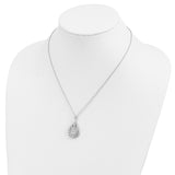 CZ In Loving Memory 18in Necklace Charm Pendant in Real 925 Sterling Silver