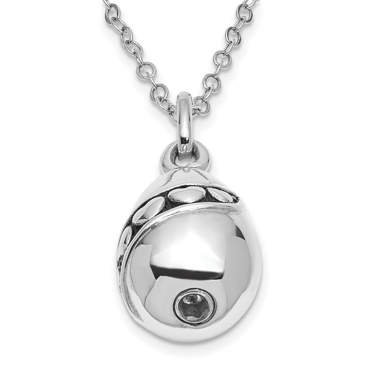 Antiqued Tear Of Love Ash Holder 18 Inch Necklace Charm Pendant in Real 925 Sterling Silver