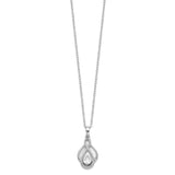 CZ Tear Of Strength Ash Holder 18 Inch Necklace Charm Pendant in Real 925 Sterling Silver