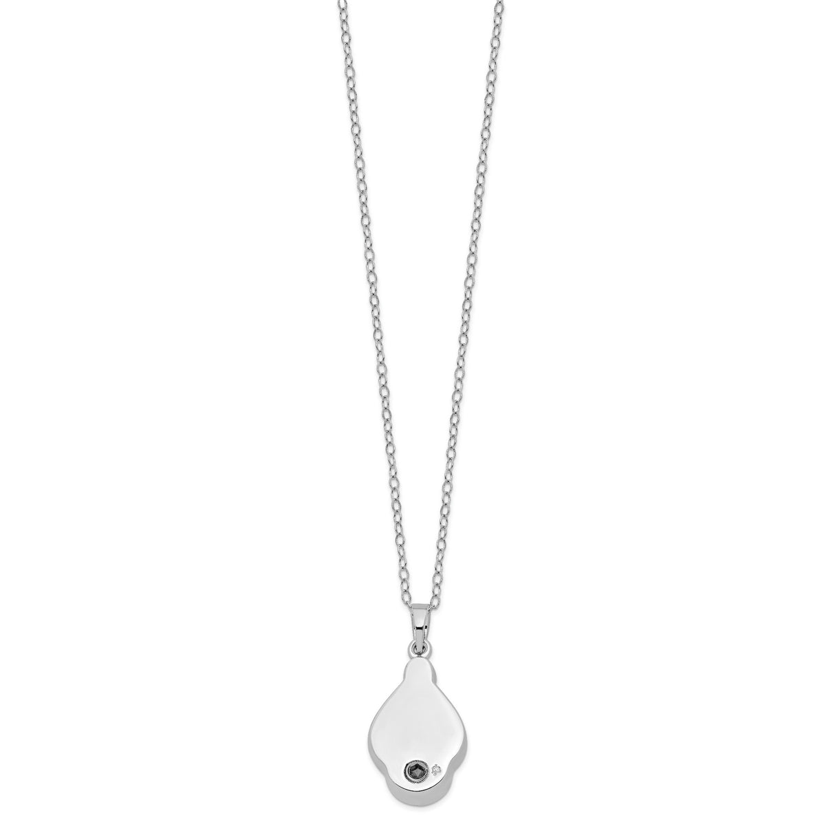 CZ Tear Of Strength Ash Holder 18 Inch Necklace Charm Pendant in Real 925 Sterling Silver